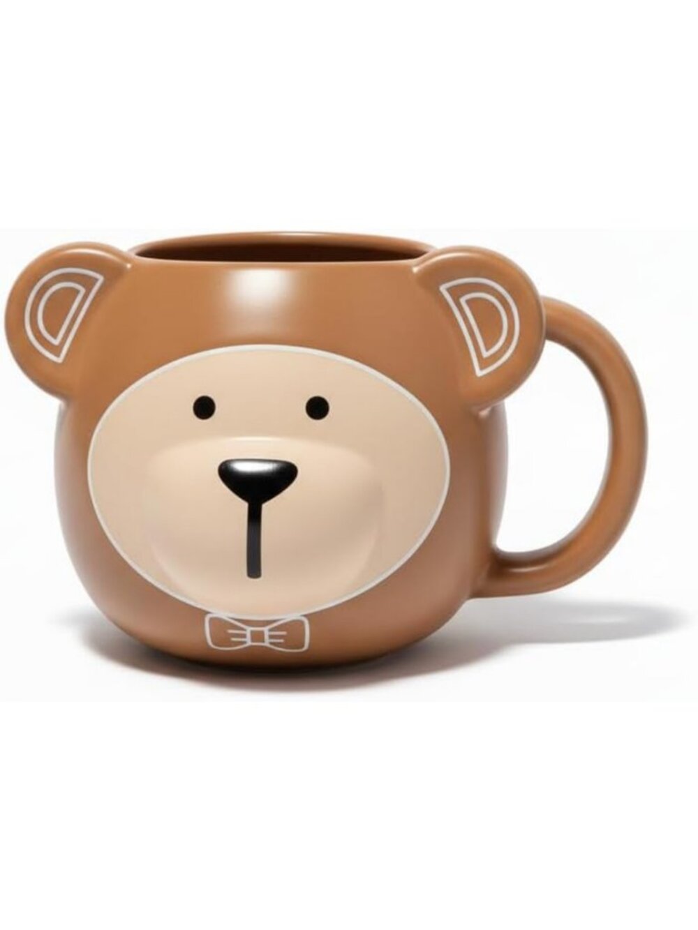 Cozy Brown Bear Face Mug 14 oz | Sculpted Ceramic Holiday Collectible Gift